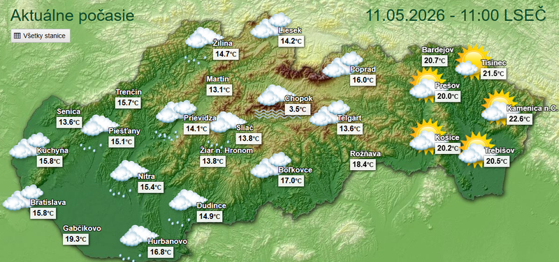 Počasie v Žilinskom kraji sa prudko mení - Čaká nás dážď a veľký pád teplôt