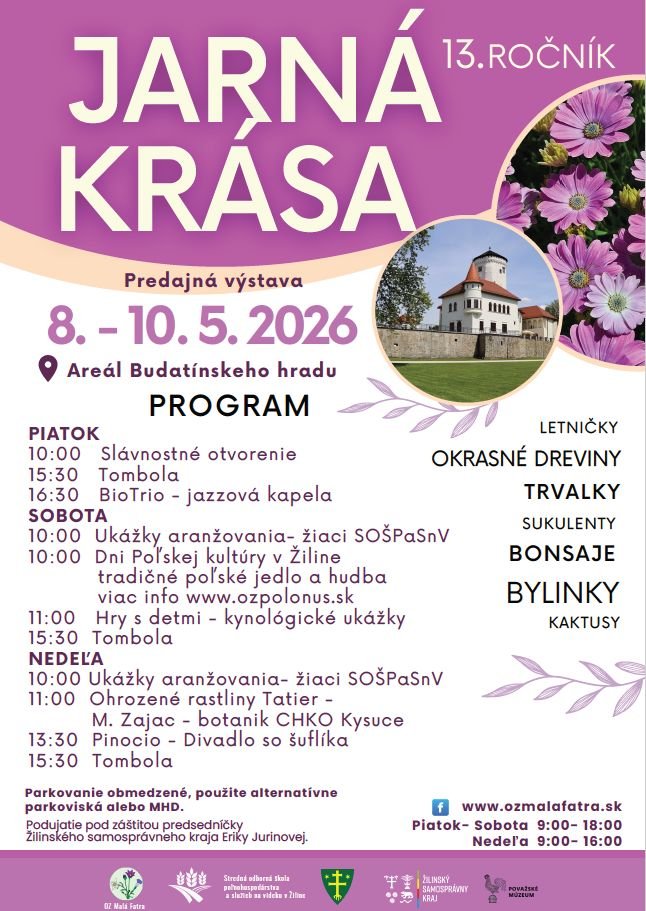 Rozkvitnutý Budatín - Pozývame vás na 13. ročník obľúbenej výstavy Jarná krása!