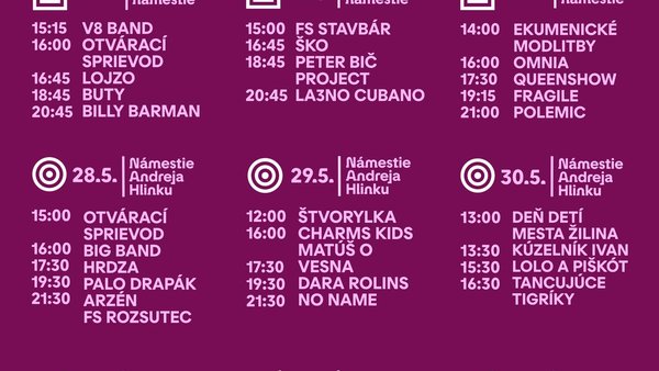 Staromestské slávnosti v Žiline 2026 - program