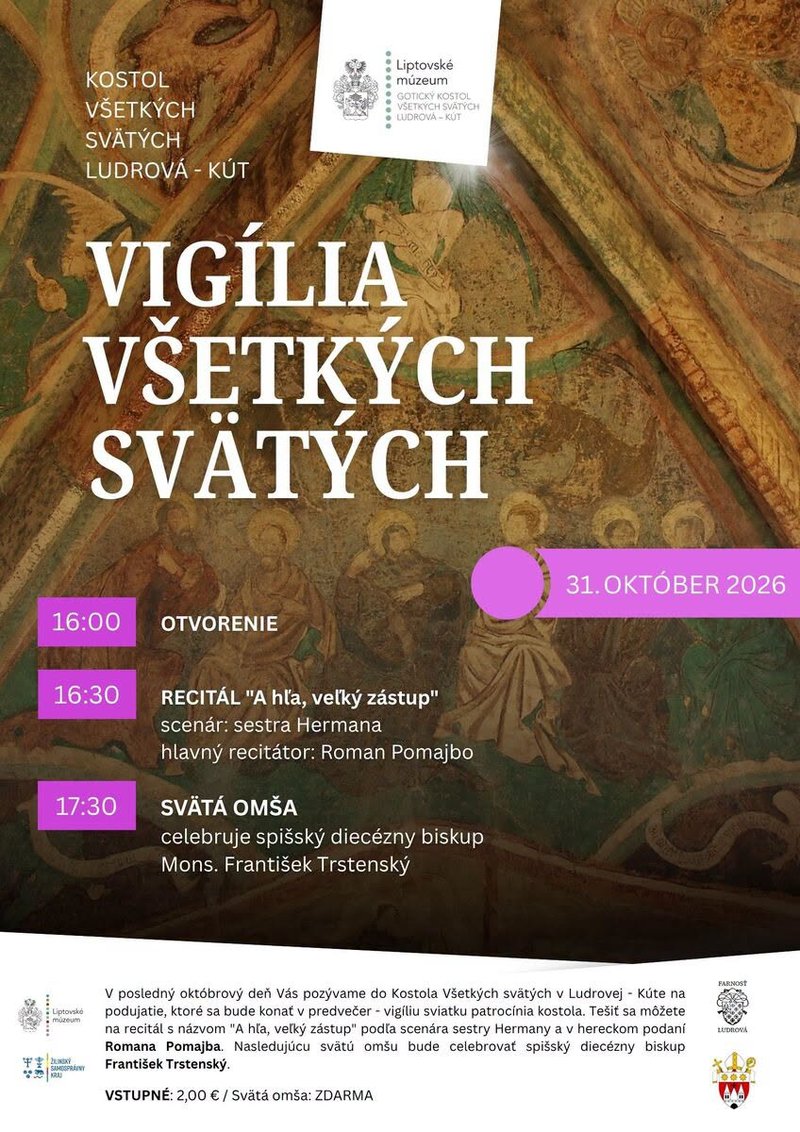 V Ludrovej bude vigília Všetkých svätých