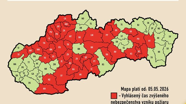 V okresoch Žilina a Bytča platí čas zvýšeného nebezpečenstva vzniku požiaru