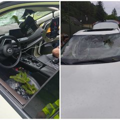 Veterná smršť v Súľove - Padajúci strom zdemoloval auto a zranil ľudí