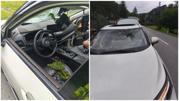 Veterná smršť v Súľove - Padajúci strom zdemoloval auto a zranil ľudí