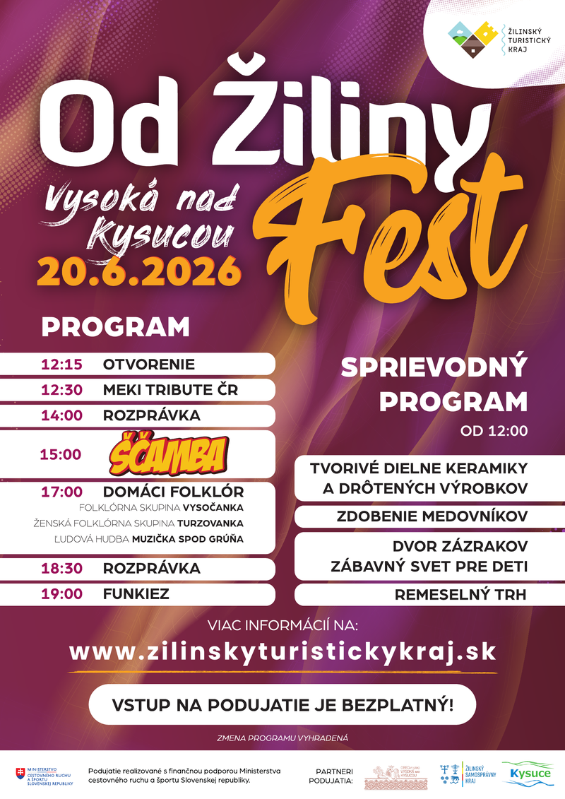 Vo Vysokej nad Kysucou štartuje OD ŽILINY Fest, láka na bezplatný vstup