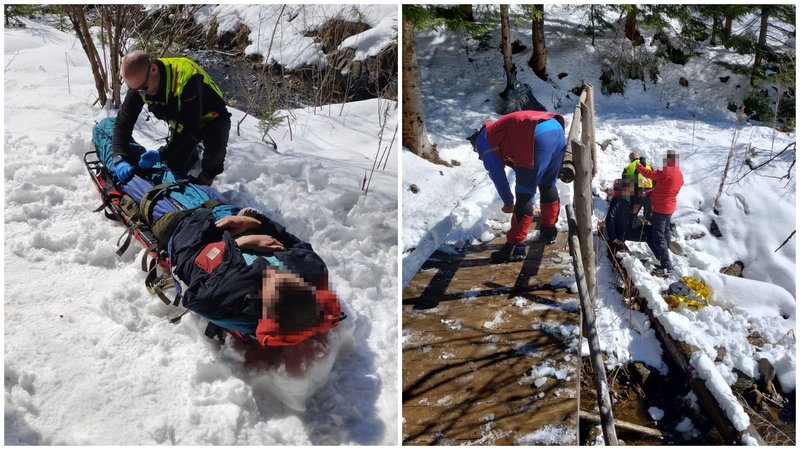 Záchranná akcia na Babej hore - Zraneného turistu transportovali zo Slanej vody do nemocnice
